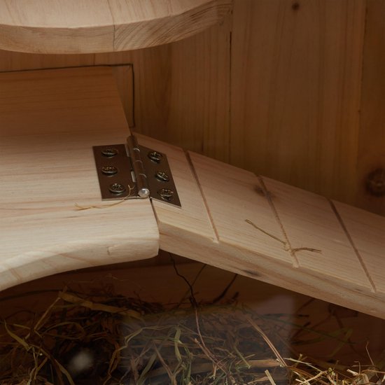 Hamsterkooi 3 etages houten knaagdierhok met klepjes - 120x60x40 cm - XXL natuurlijke knaagdierenkooi