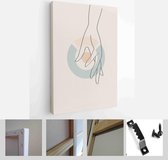 Modern Abstract Art Illustration with Woman Hands. Set of aesthetic organic art in one line style for house decoration - Modern Art Canvas - Vertical - 1957430644 - 50*40 Vertical