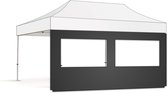 Zijwand 6m raam – Easy up Professional | PVC gecoat polyester - 4x6 | Zwart - Zwart