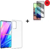 Hoesje Samsung Galaxy A52s 5G - Samsung Galaxy A52s 5G Screenprotector - Tempered Glass - Samsung Hoesje Transparant + 2x Privacy Screenprotector Tempered Glass