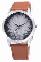Hidzo Horloge Oktime  ø 37 mm - Licht Bruin - Kunstleer