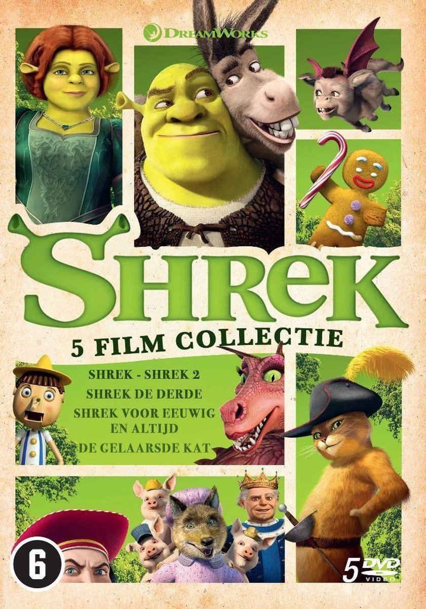 hvorfor ikke En nat killing Shrek 1 - 4 + De Gelaarsde Kat - 20th Anniversary (DVD) (Dvd) | Dvd's |  bol.com