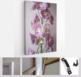 Beautiful blossoming single flower on the grey wall background, close up view, vertical photo - Modern Art Canvas - Vertical - 1240773181 - 40-30 Vertical