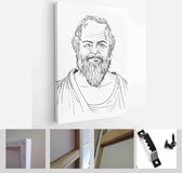 Socrates (469-399 BC) portrait in line art illustration. He was a classical Greek (Athenian) - Modern Art Canvas - Vertical - 1292243404 - 50*40 Vertical