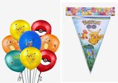 Pokemon vlaggenlijn en ballonnen, feest pakket, slinger Pikachu, ballon