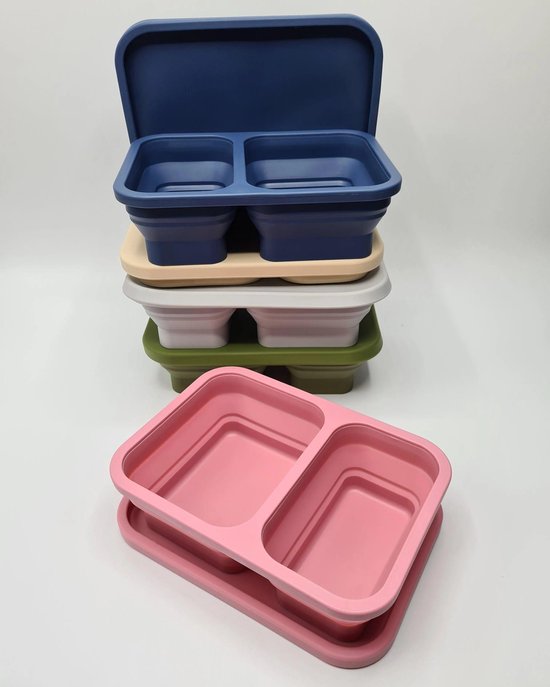 personeelszaken Bewonderenswaardig betrouwbaarheid Lunchbox - luchtrommel - broodtrommel - silicone - tweevaks - blauw |  bol.com