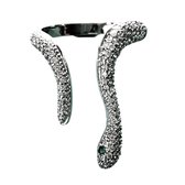 Ring- zilver -slang-snake- strass- verstelbaar-one size- 23 mm-Charme Bijoux