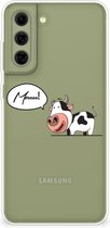 Foto hoesje Geschikt voor Samsung Galaxy S21FE Telefoon Hoesje Gepersonaliseerd Cadeau Cow