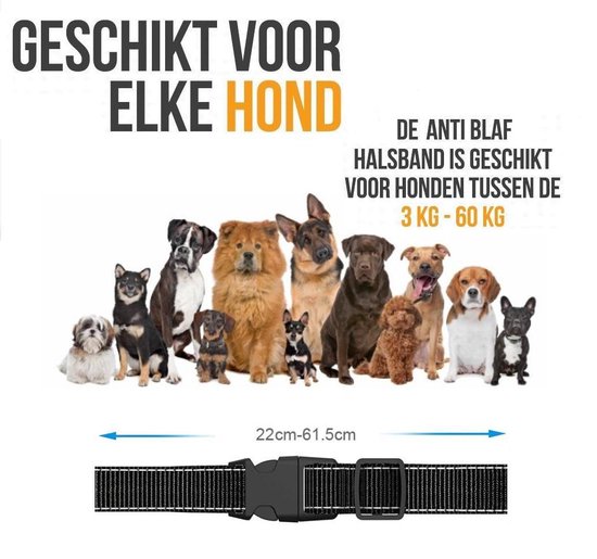 DOG® Anti blafband voor honden | t/m 60 Kg | Oplaadbaar | Anti blaf band | bol.com