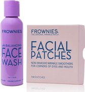 Frownies | Facial Patches (voor de oog- en mondhoeken - 144 stuks), pH-Balancing Face Wash (118 ml) - 100% natuurlijk