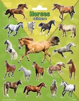 stickers Large Horses 20 x 15 cm groen 18 stuks