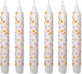 TWIST'D - Confetti kaarsen set - oranje/roze - 6 stuks - 19 cm - dinerkaars - handgemaakt