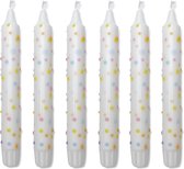 TWIST'D - Confetti kaarsen set - disco - 6 stuks - 19 cm - dinerkaars - handgemaakt