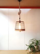 Basket Touwlamp 1m lang met lampenkap metaal hout