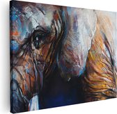 Artaza Canvas Schilderij Getekende Olifant Van Dichtbij - Abstract - 80x60 - Foto Op Canvas - Canvas Print