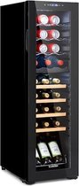 Klarstein Bodega 27 Duo+ - Wijnkoelkast  74 liter met twee zones - drankenkoeler voor 27 wijnflessen - compressiekoeling - glazen panoramadeur met uv-bescherming - 47 dB
