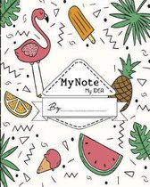 Notebook: My Note My Idea,8 x 10, 110 pages: summer-elements