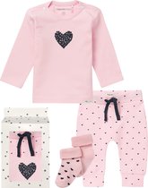 Noppies Cadeauset (4 delig) Roze broek, Shirt en sokjes