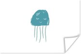Poster Kwal - Zee - Blauw - Waterverf - 30x20 cm