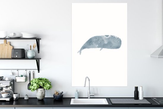 Poster Potvis - Dieren - Zee - Waterverf - 80x120 cm