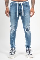 Malelions Men Ripped & Repaired Jeans - Light Blue - 32