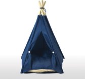 Tipi Tent Classic - Hond & Kat - Blauw - 56x59x72 cm