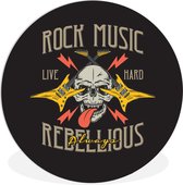 WallCircle - Wall Circle - Wall Circle Indoor - Vintage - Guitare - Crâne - 90x90 cm - Décoration murale - Peintures Ronds