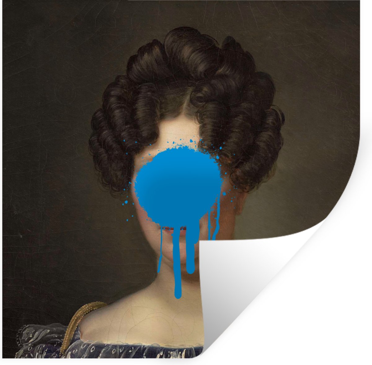 Muurstickers - Sticker Folie - Vrouw - Kunst - Verf - 100x100 cm - Plakfolie - Muursticker