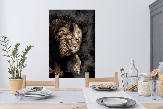 Stickers Stickers muraux - Abstrait - Lion - Zwart - 60x90 cm - Feuille adhésive