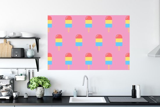 Stickers muraux - Sticker Foil - Glace - Motifs - Rose - 120x80 cm - Film Adhésif - Stickers muraux Chambre Enfant - Papier Peint Autocollant