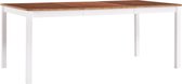 Eettafel grenenhout wit en bruin 180x90x73 cm