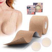 Le Civa® Zelfklevende Boob Tape Set – Boob tape - Plak BH – BH accessoire - Borst Push Up - Fashion Tape – lift - 5m lang - Incl. Witte Nipple Covers