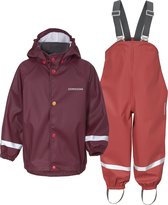 Didriksons - Regenpak set 5 voor baby's - Boardman - 2 Color - Rood - maat 100 (98-104cm)