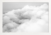 JUNIQE - Poster in houten lijst Above the Clouds -30x45 /Grijs & Wit