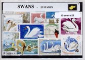 Zwanen – Luxe postzegel pakket (A6 formaat) : collectie van 25 verschillende postzegels van zwanen – kan als ansichtkaart in een A6 envelop - authentiek cadeau - kado - geschenk - kaart - Anserinae - ganzen - zwaan - gans - Anatidae - watervogel