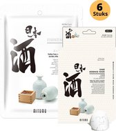 Mitomo Sake Essence Gezichtsmasker - Vermindert Stress Rimpels en Huidveroudering - Cadeautje voor Haar - Masker Gezichtsverzorging 6-Pack