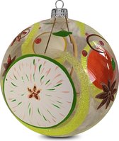 Fairy Glass - Citrussen - Handbeschilderde Kerstbal - Mond geblazen glas - Vintage - Unique - Cadeau - Kerst- 10cm