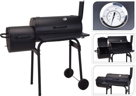 Bbq Houtskoolbarbecue Zwart - Metaal - 121x122x55cm