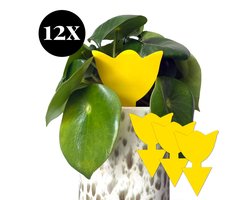 Vangkaarten - 12 stuks - éxtra kleefkracht voor rouwvliegjes en fruitvliegjes - 100% succes - Vliegenvanger, vliegenstrip, vangplaten, plakstrip, lijmvallen, vliegenstrippen voor bestrijden van rouwvlieg, rouw vliegjes