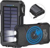 Wireless Solar Powerbank 20.000 mAh - Draadloos Laden - Zonne Energie - USB C - Waterdicht (IP65) - Outdoor