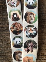 Sluitsticker - Sluitzegel – Dieren Natuur | Tijger – Leeuw – Panda – Olifant - Giraffe | Kaart - Envelop | Envelop stickers | Cadeau - Gift - Cadeauzakje - Traktatie | Leuk inpakken | Beloning Kinderen - Beloningsstickers | Jongens – Meisjes | DH Col