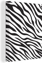 Canvas Schilderij Patronen - Zebra - Zwart - Wit - 30x40 cm - Wanddecoratie