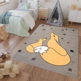 Tapiso Luna Kids Vloerkleed Speelkleed Woonkamer Slaapkamer Kinderkamer Grijs Oranje Design Interieur Duurzaam Hoogwaardig Kindertapijt Maat - 140x200