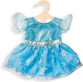poppenkleding jurk ijsprinses blauw 28-35 cm