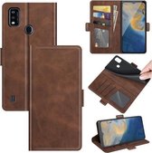 Voor ZTE Blade A51 Dual-side Magnetische Gesp Horizontale Flip Lederen Case met Houder & Kaartsleuven & Portemonnee (Bruin)