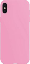 Hoes voor iPhone Xs Hoesje Siliconen Case - Hoes voor iPhone Xs Cover Siliconen Back Cover - Roze