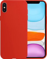 iPhone Xs Hoesje Siliconen Case Cover - iPhone Xs Hoesje Cover Hoes Siliconen - Rood