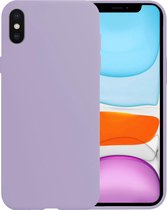 iPhone Xs Hoesje Siliconen Case Cover - iPhone Xs Hoesje Cover Hoes Siliconen - Lila