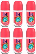 6x50ml Fa Fiji Dream Watermelon & Ylang Ylang Deo Roller Voordeelverpakking