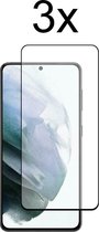Samsung S21 Screenprotector - Beschermglas Samsung galaxy S21 Screen Protector Glas - Full cover - 3 stuks